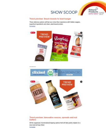 Natural Products Expo West Show Scoop example